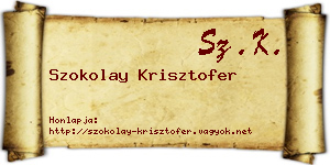 Szokolay Krisztofer névjegykártya
