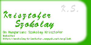 krisztofer szokolay business card